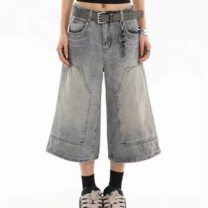 Pantalones Cargo de satén de cintura alta Vintage para mujer, pantalones de verano a la moda, cierre de cintura elástica, cremallera, bolsillos delanteros planos - Product Image 1