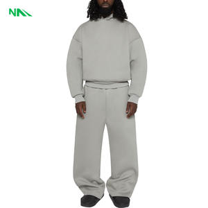 Ensemble de survêtement court en laine et coton épais personnalisé haute qualité Streetwear 500 GSM Survêtement à capuche d'hiver vierge - Product Image 1