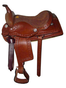 Genuine Luxury Leather Western Saddle with Silver Fittings Soft <b>Cushioned</b> <b>Padded</b> Seat for Comfortable Riding - Product Image 3