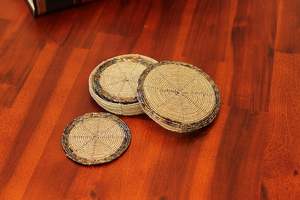 Handmade Beaded <b>Coasters</b>-Classic <b>Drink</b> <b>Coasters</b> with Polyester Backing (4x4 Inch) for Church and Religious Gifts - Product Image 5