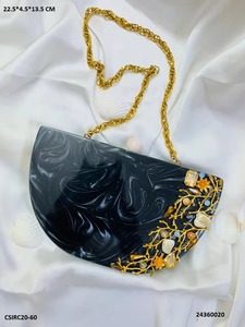 Pochette de luxe travail Simple pour les femmes vêtements de fête pochette de soirée pochette résine marbre look dernière arrivée de STAR CRAFTS INDIA - Product Image 5