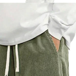 กางเกงวอร์มผ้าระบายเหงื่อผ้าเกล็ดปลาเทอร์รี่สไตล์วินเทจผ้าระบายเหงื่อซีดจางประดับพลอยเทียมสำหรับผู้ชายกางเกงวอร์มทรงตรงโค้งลายทาง - Product Image 2