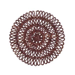 Set de table en jonc de mer écologique fait main, style bohème, tissage en spirale marron, forme personnalisable, motif radial pour hôtel et usage domestique - Product Image 1