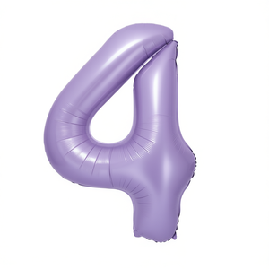 Palloncino Foil Numero 4 Viola 1M per Feste, Riempibile con Elio, Decorazione per Feste - Product Image 1