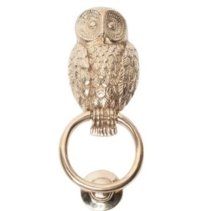 Antique Brass Owl Custom Ring Pull <b>Door</b> Knocker High Quality Iron and Zinc Alloy Satin & Polished Finish <b>for</b> Home Use - Product Image 1