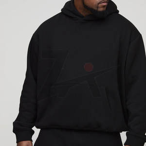 Conjunto de chándal de gran tamaño para hombre, chándal de salón con capucha, ropa de calle, chándal con logotipo personalizado, pantalones con capucha de ajuste voluminoso - Product Image 3