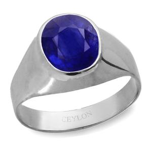 Anillos de Zafiro Azul Natural Certificado con Corte Ovalado y Engaste de Bisel para Uso Diario - Product Image 1