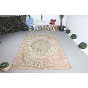 Tapis turc vintage 5,3x9,3 pi (162x282 cm), tapis ombré brun jaune - Product Image 1