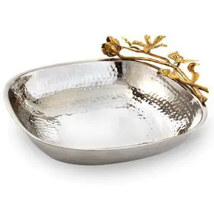 Custom Design Steel Hammered Salad Serving Bowl Supplier Antique Finished Handmade Metal Table Serving Bowl