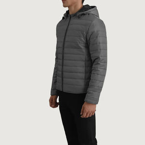 Chaqueta acolchada ligera ajustada para hombre, abrigo de burbujas acolchado con capucha, invierno, exterior, cálido, informal, a la moda, impermeable - Product Image 2