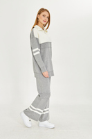 Conjunto de Dos Piezas de Punto de Alta Calidad para Mujer, con Cierre, Estilo Holgado, Informal, para Oficina, Suéter y Pantalones