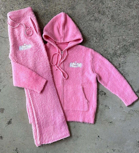 OEM ODM Custom Men's Mohair Tracksuit Set Fashion Casual Street Style Sweatpants <b>Sweater</b> Sweatpants Casual Wear - Product Image 4