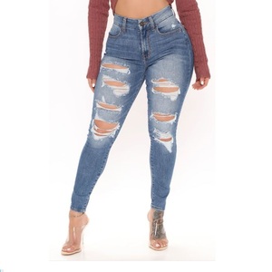 Supplier Quality Women's Jeans Fashion Hip Hop Broken Holes Denim Jeans High Waist Ripped Pencil Pants Jeans Supplier From BD