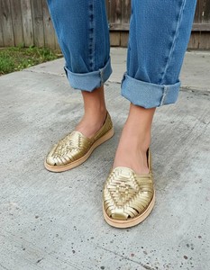 Mocassins plats en cuir tressé pour femmes, à enfiler, chaussures décontractées pour l'extérieur. - Product Image 5