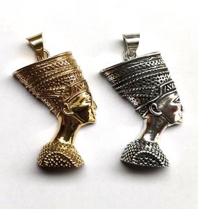 Collier avec pendentif uni de couleur argent et or pour femme - Product Image 3