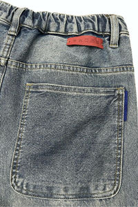 Casual Men's 2025 Custom <b>Jeans</b> for Spring Summer Thickened Cotton Straight Loose <b>Elastic</b> Mid Breathable Denim Medium Plain Dyed - Product Image 6