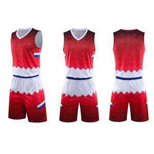 Vente en gros d'uniformes de basket-ball pour hommes en polyester de couleur personnalisée avec une nouvelle impression de conception respirante Options de grande taille - Product Image 1