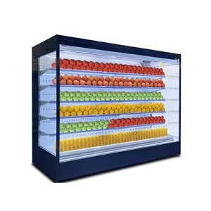 Refrigerador de fruta con pantalla abierta, refrigerador para frutas y verduras