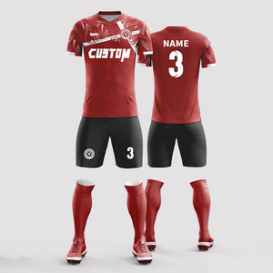 Conjunto de Uniforme de Fútbol Personalizable Unisex para Adultos, 100% Poliéster INTERLOCK COOLDRY, Logotipo Personalizado, Impresión por Sublimación, Nombre del Equipo - Product Image 1
