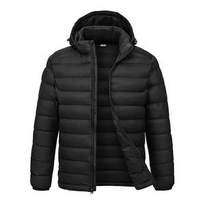 High Quality OEM Custom Embroidered Men's Winter Coats Hooded <b>Quilted</b> Padded Puffer <b>Jacket</b> Front Logo Warm Thicken Bubble Style - Product Image 1