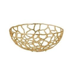 Grands bols de service de fruits décoratifs dorés Design attrayant Bol de service poli or pour la vaisselle à la maison Bols de service - Product Image 4