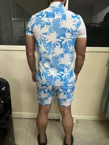 Colección de verano personalizada de calidad superior 100% algodón de manga corta para hombre conjunto de cordón para hombres y niños en fabricación al por mayor - Product Image 5