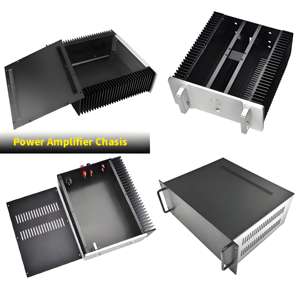 علبة مكبر صوت من الألومنيوم المؤكسد 430*200*375 ملم مع مبرد حراري مزدوج، صندوق سماعات DIY لمعدات الصوت عالية الجودة بقوة 5000 واط كحد أقصى - Product Image 4