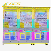 Machine de jeu d'arcade à griffes commerciale ACS Source Factory, sans fil, pour 110/220V, emballage en caisse en bois - Garantie 1 an (version anglaise)
