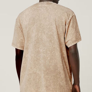Suministro directo de fábrica Camiseta lavado ácido para hombre 100% algodón Ajuste cómodo y ligero MOQ bajo - Product Image 4