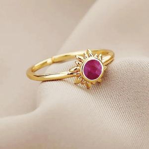 Ruby <b>Ring</b> Sterling Silver Gold Plated Original Birthstone Handmade Luxury Jewelry Birthstone Ruby Celestial Jewelry Suppliers - Product Image 3