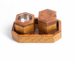 Brûleur d'encens en bois de manguier imprimé de Style dame de luxe Bakhoor Mubakhara imprimé à la main pour diffuseur d'aromathérapie à usage religieux à la maison - Product Image 5