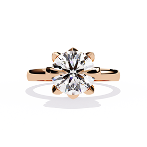 Anillo de Compromiso con Diamante Cultivado en Laboratorio de 3 Quilates con Certificado IGI, Banda de Oro Pétalo, Anillo de Boda de Lujo, Joyería Fina - Product Image 2