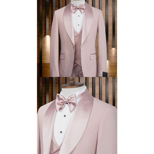 Traje de Esmoquin Premium para Hombre, 80% Lana, Diseño Elegante y Ajustado para Bodas, Fiestas Formales y Eventos Nocturnos, Cierre de un Solo Botón - Product Image 6