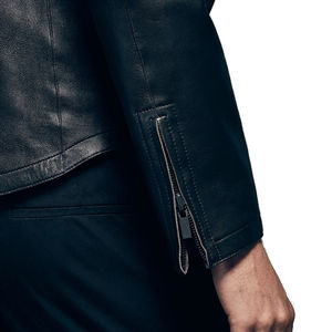 Chaqueta de cuero hecha a mano de alta calidad para hombre con costuras premium y servicio OEM personalizado, chaqueta de cuero para hombre - Product Image 3