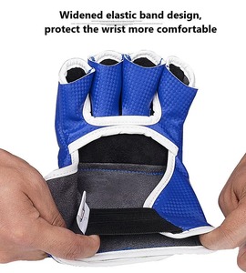 Guantes de boxeo MMA con logotipo personalizado duradero de PU con medio dedo, logotipo impreso para fines de entrenamiento - Product Image 4