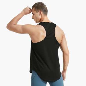 Custom Printing Dry Fit Gym <b>Running</b> Singlet Solid Color Sweat <b>Vest</b> O-Neck Sports Breathable Muscle Fitness Blank T-shirt for <b>men</b> - Product Image 4