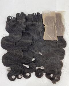 Vente chaude Naturel Noir Vierge Vietnamien Cheveux Lâche Vague Profonde Corps Vague Bundles Fermeture Frontale Perruques Vendeur En Gros Rapide Rapide - Product Image 2
