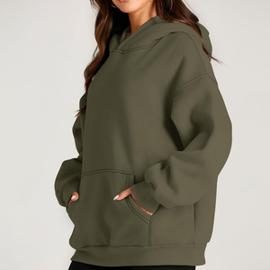 Imprimer Lettre Graphique Femmes Hoodies Tricoté Streetwear Casual Hoodies Femmes Fabricant Conception Personnalisée Sweats À Capuche Surdimensionnés - Product Image 3