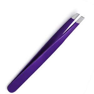Pinzas Profesionales de Acero Inoxidable Morado Ecológicas de Primera Calidad, Punta Inclinada, Herramienta de Belleza para Depilación de Precisión - Product Image 5