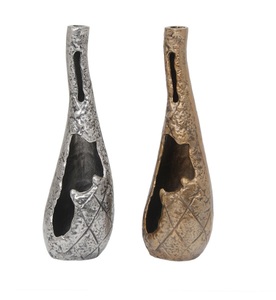 Juego de Jarrones de Metal Texturizados Abstractos Modernos, Decoración de Hogar de Lujo, Centro de Mesa, Maceta Escultural, Jarrón con Efecto Arrugado, Jarrón para Capullos, Estilo Rústico - Product Image 2