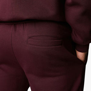 Pantalon de survêtement marron pour hommes coupe décontractée en coton molletonné doux ourlet côtelé look ajusté avec vêtements décontractés de qualité supérieure joggers 100% coton - Product Image 5