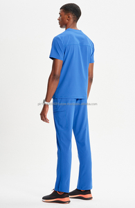 Wholesale Men's Zip V-Neck Scrub Top and Pant <b>Sets</b> Hospital Uniform <b>Set</b> Manufacture by Star Figure Enterprises (PayPal Verified) - Product Image 2