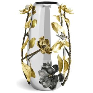 Venta al por mayor de jarrones de metal personalizables con detalles florales que pueden servir como piezas decorativas independientes, incluso sin flores. - Product Image 2