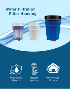 Boîtier de filtre transparent à osmose inverse manuel en plastique - Product Image 2