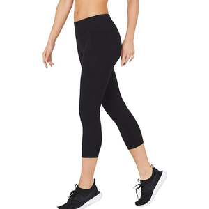 Mallas Capri de cintura alta para mujer de primera calidad, venta al por mayor de fábrica, pantalones de yoga de entrenamiento de punto suaves y cómodos personalizables, informales OEM - Product Image 3