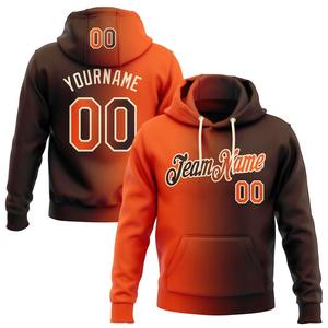 Wholesale & Dropship Custom Stitched Brown <b>Orange</b> Gradient Fashion Sports Pullover Sweatshirt <b>Hoodie</b> - Product Image 1