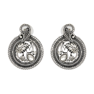 Zircon Oxidised <b>Black</b> <b>Stud</b> <b>Earrings</b> for Party Occasions - Product Image 4