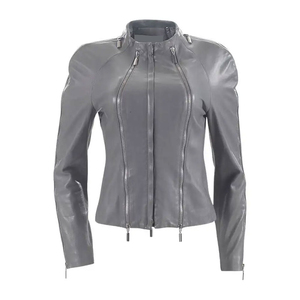 Dernière veste élégante en cuir PU véritable pour femmes Conception unique Meilleure qualité Logo personnalisé Vestes pour femmes - Product Image 5
