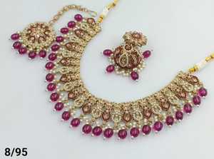 Indian Traditional Gold Plated Jhumka Earring & Magtika Necklace <b>Set</b> for Women Drop & Motipearl Design for Parties Women & <b>Girls</b> - Product Image 4