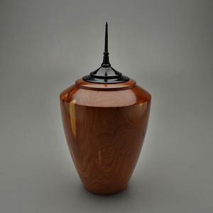 Urne funéraire en bois pour adultes à vendre au prix de gros Urne funéraire faite à la main pour une capacité supérieure de 220 LBS Pot de couleur noire - Product Image 4